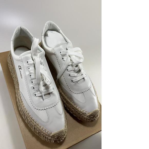 Espasneak WOMEN'S white Cotton Lace Up Espadrille Sneakers E173 - Picture 12 of 12